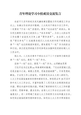 青年理论学习小组成员交流发言