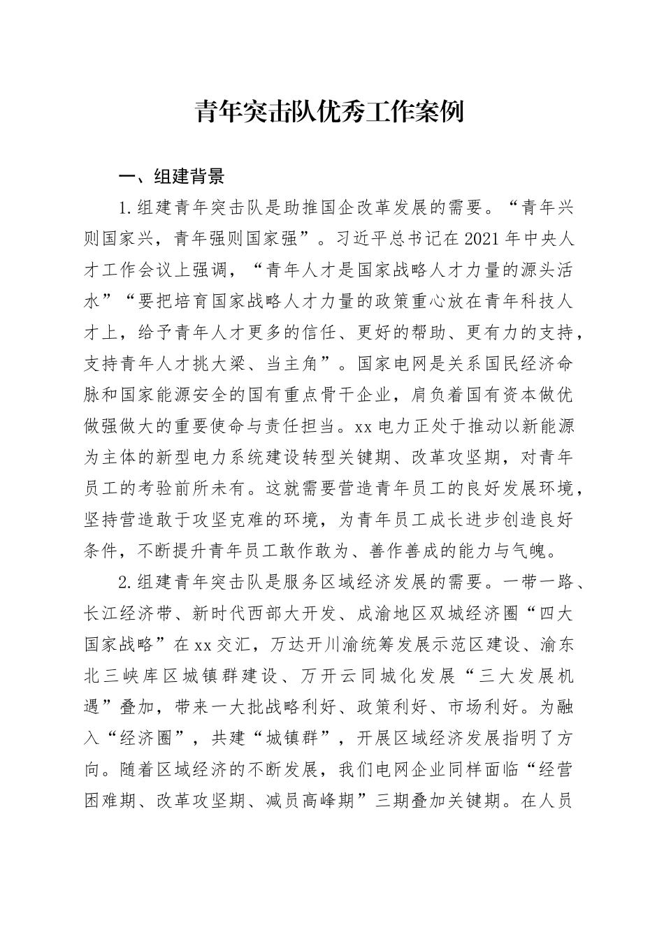 青年突击队优秀工作案例_第1页