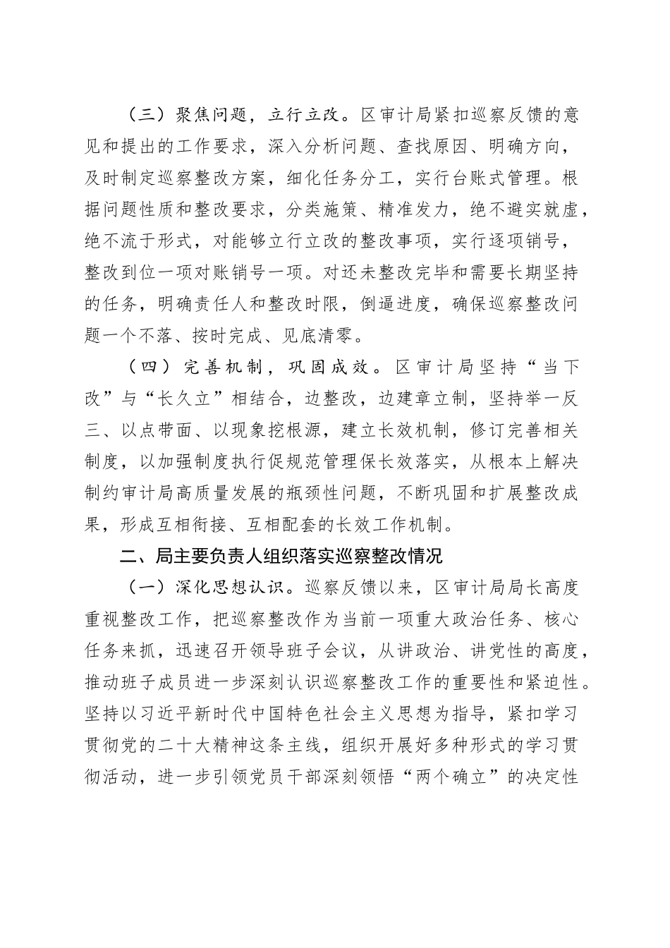 区审计局巡察整改评估报告_第2页
