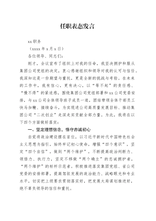 任职表态发言20231114
