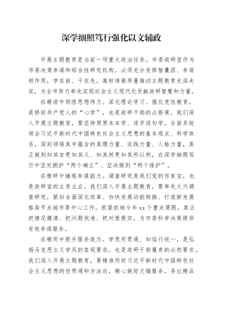 深学细照笃行 强化以文辅政