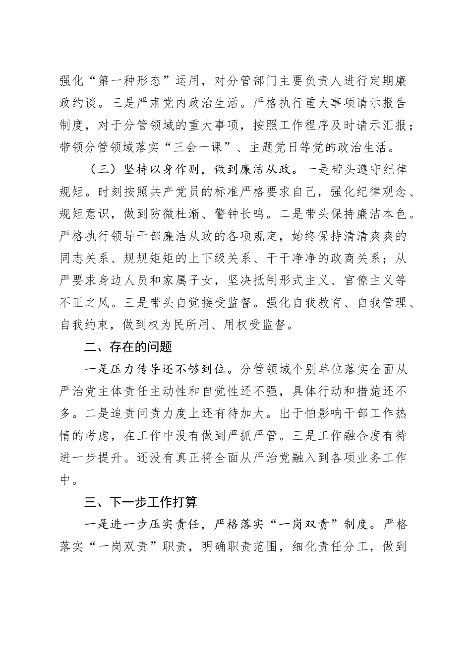 市委领导落实全面从严治党责任情况汇报_第2页