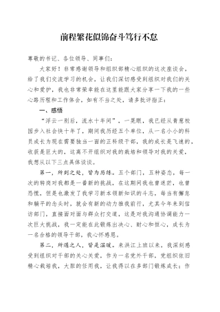 四类干部座谈会发言提纲