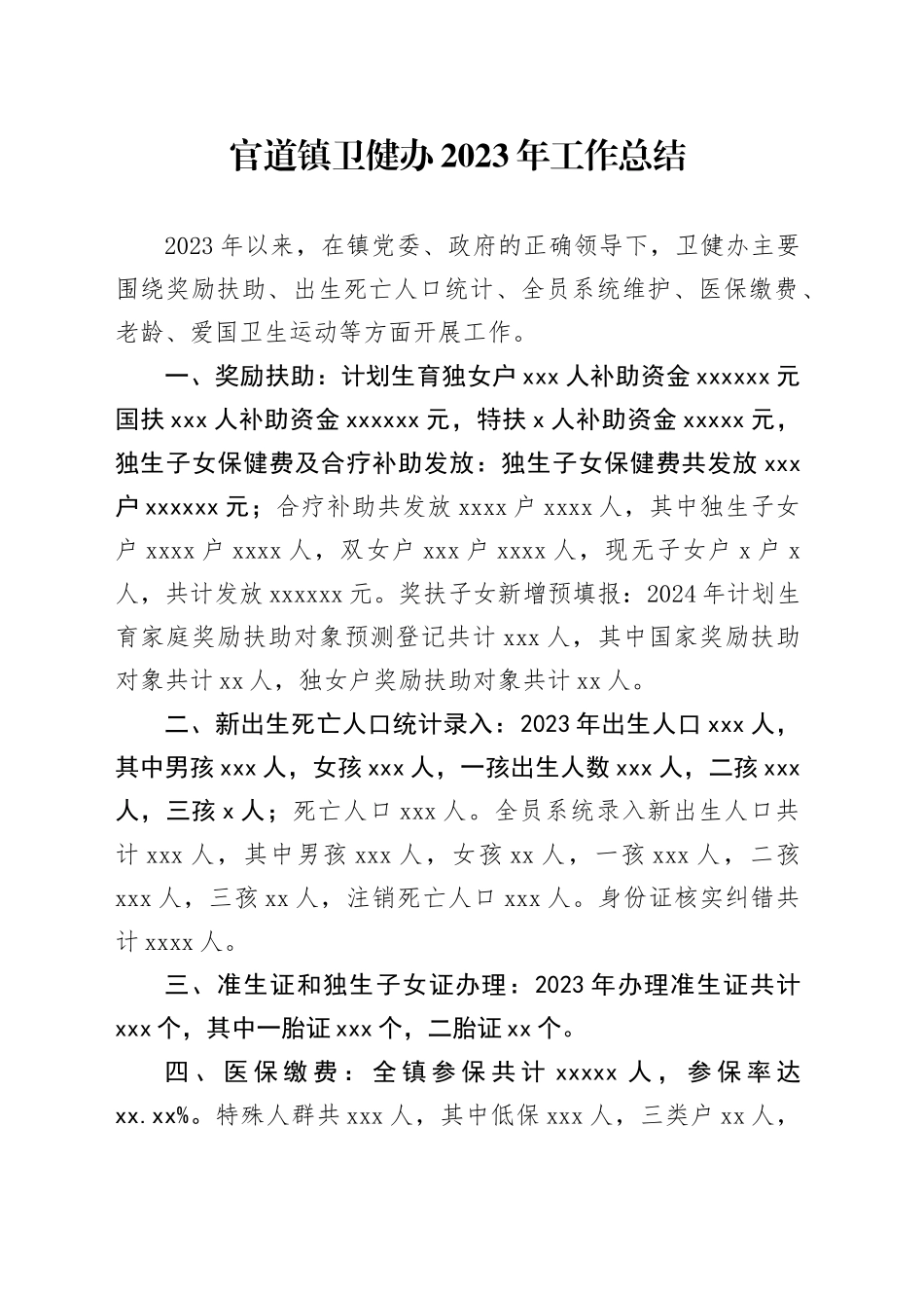 卫健办2023年度工作总结_第1页