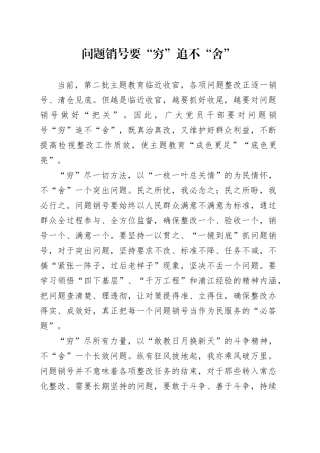 问题销号要“穷”追不“舍”