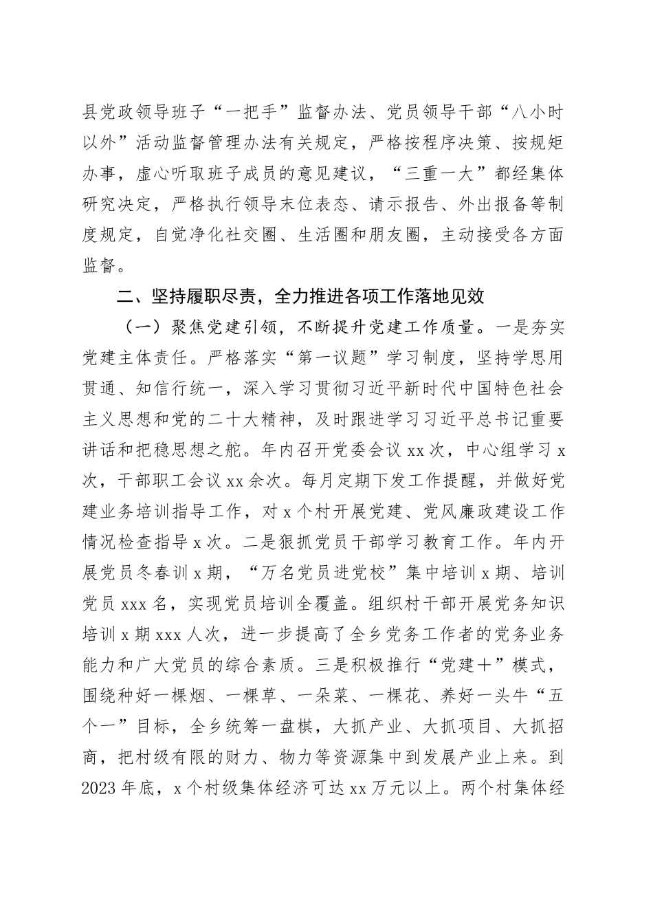 乡党委书记2023年个人述职报告_第2页