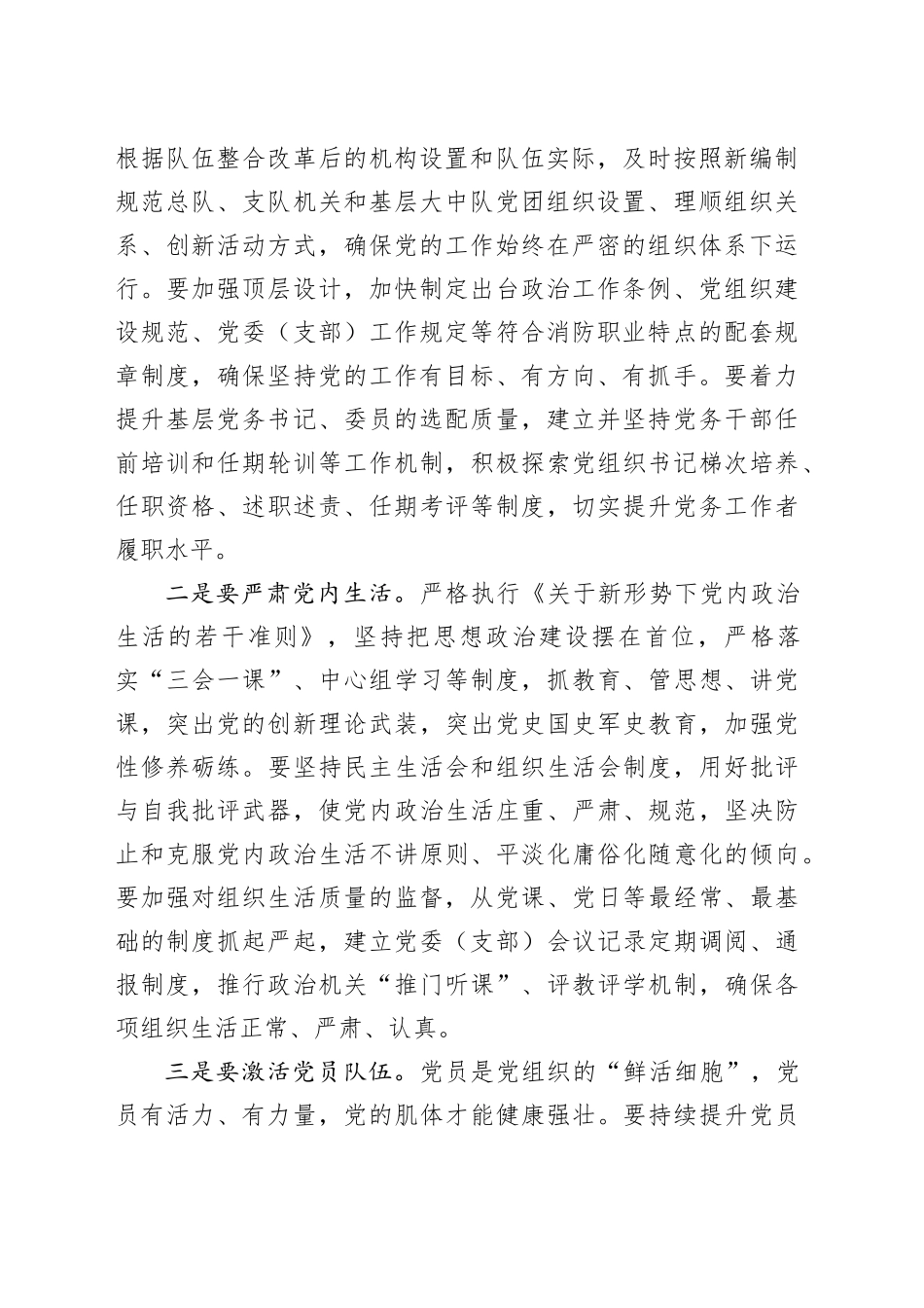 消防党建引领推动事业高质量发展工作汇报党建总结报告经验材料_第2页