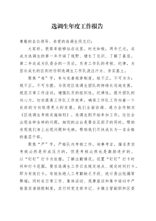 选调生年度工作报告