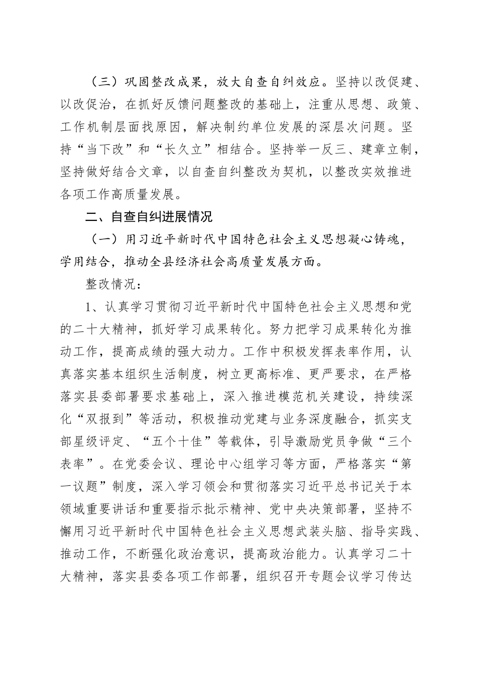 巡察成果运用整改自查自纠情况总结报告_第2页