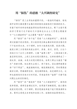 用“探伤”的思维“大兴调查研究”