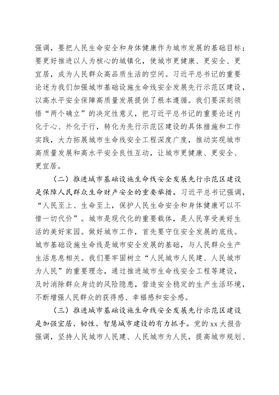 在城市基础设施生命线安全发展先行示范区建设推进会上的汇报发言_第2页