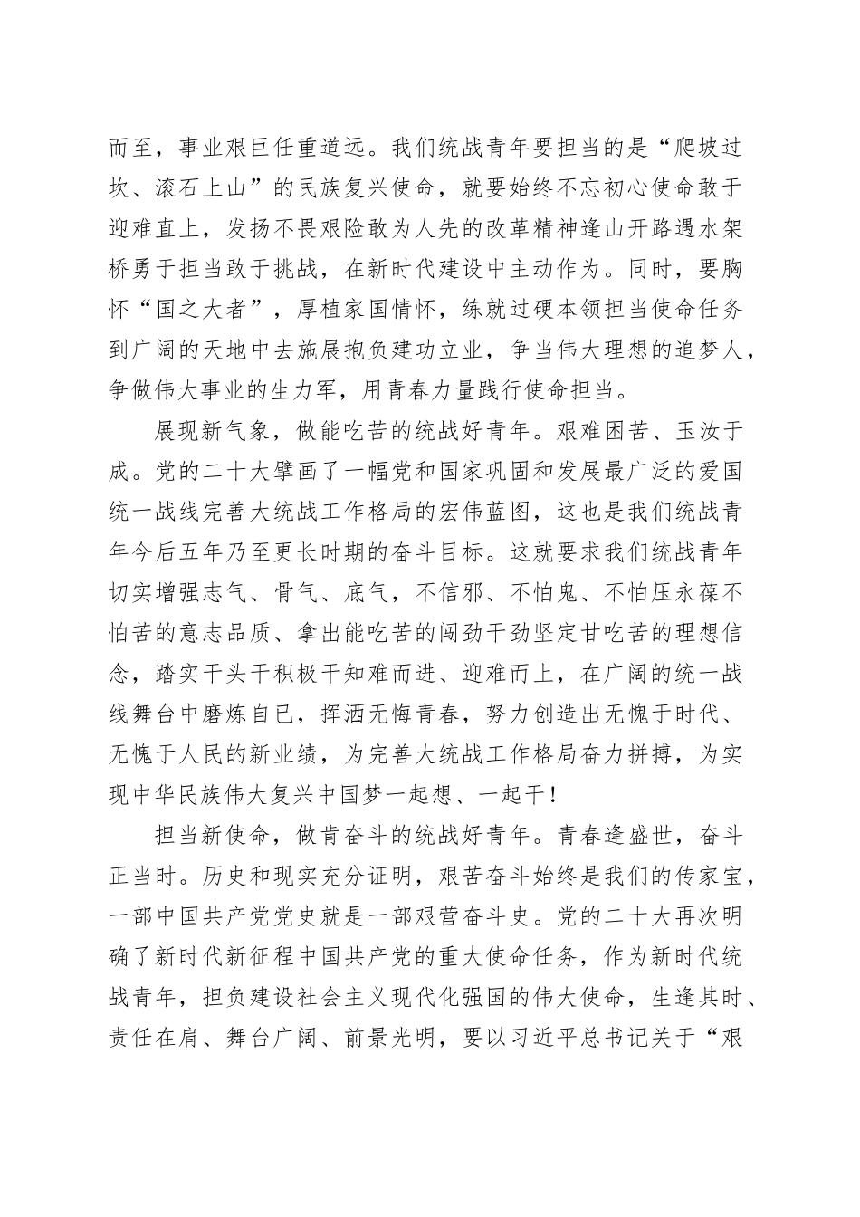 在统战部青年干部座谈会上的发言_第2页