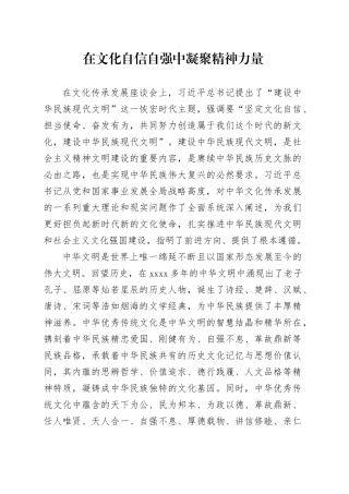 在文化自信自强中凝聚精神力量