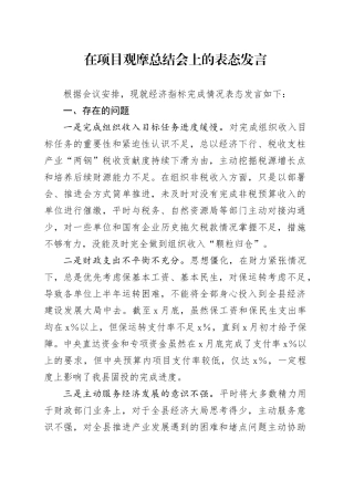 在项目观摩总结会上的表态发言 （4）