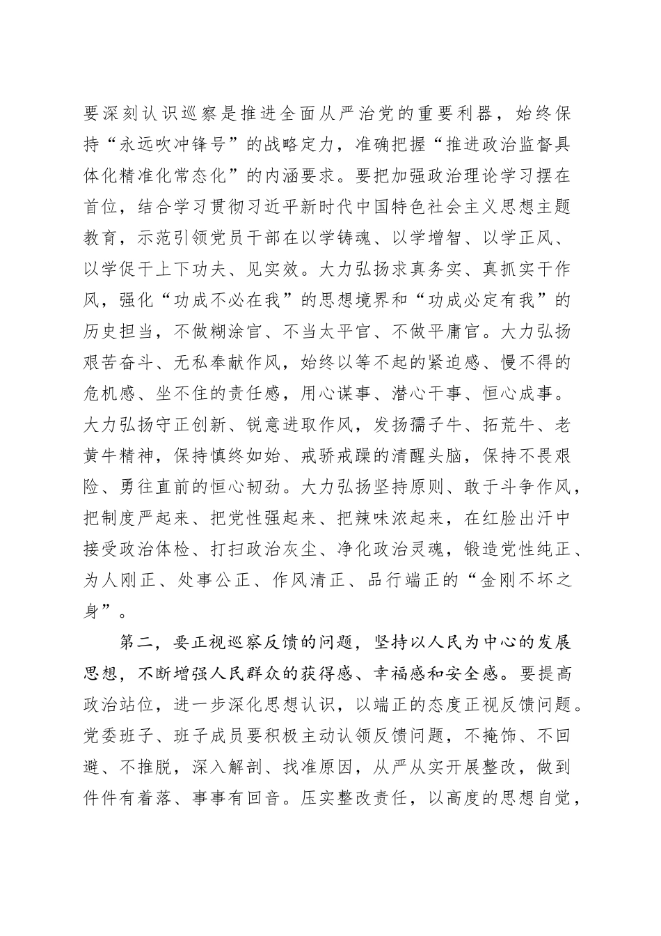 在巡察工作反馈会上的讲话提纲_第2页