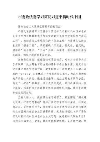 政法委经验材料