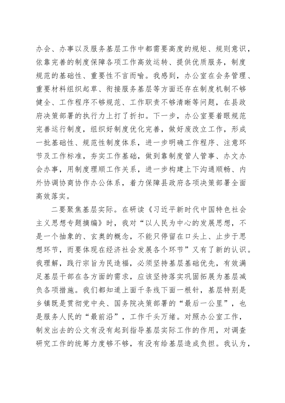政府办主任主题教育交流研讨材料_第2页