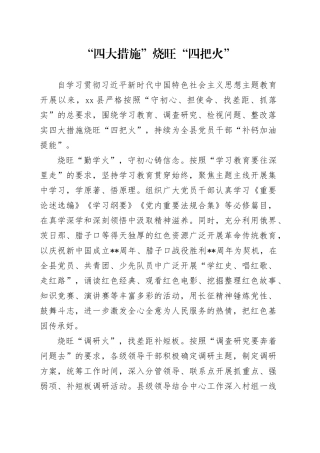 主题教育“四大措施”烧旺“四把火”