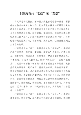 主题教育打“实底”见“真章”