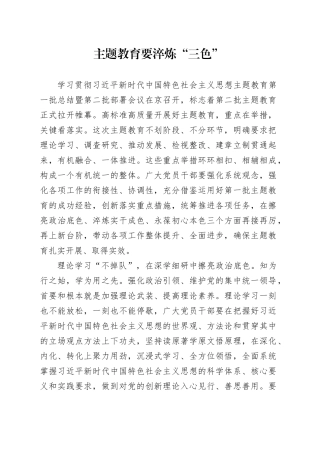 主题教育要淬炼“三色”