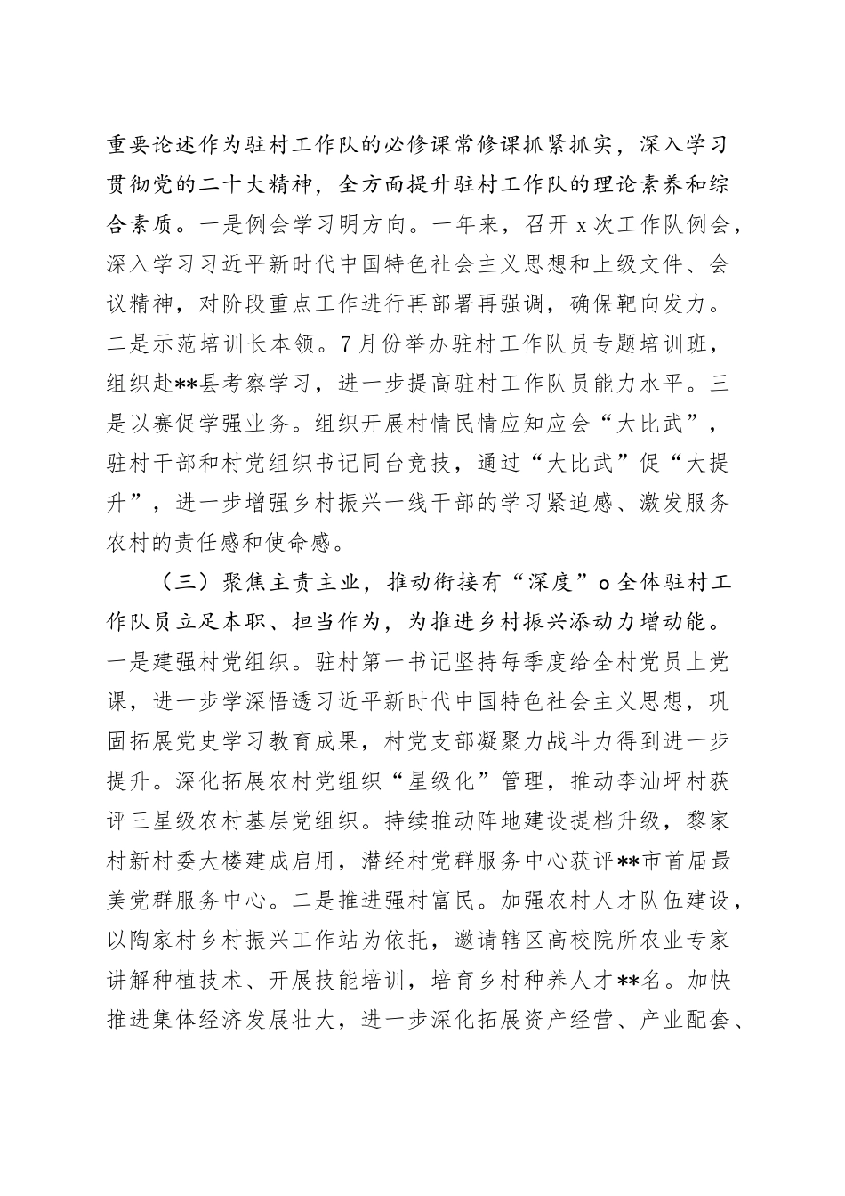 驻村工作队2023年度工作述职报告_第2页