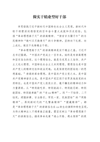 做实干精业型好干部