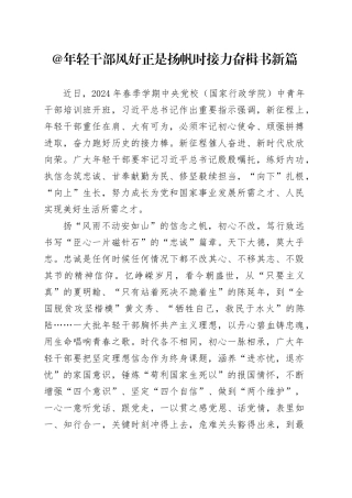 @年轻干部 风好正是扬帆时 接力奋楫书新篇