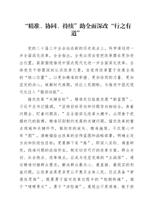 “精准、协同、持续”助全面深改“行之有道”
