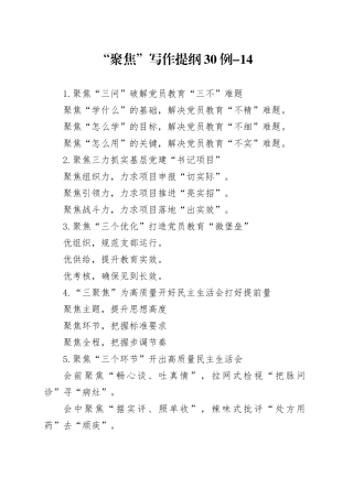 “聚焦”写作提纲30例-14（1）