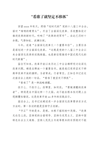 “看准了就坚定不移抓”