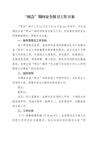 “两会”期间安全保卫工作方案