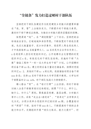 “全链条”发力打造过硬村干部队伍