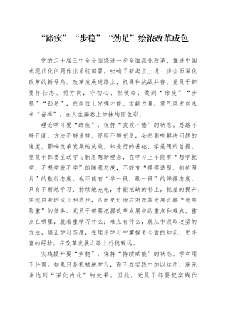 “蹄疾”“步稳”“劲足”绘浓改革成色