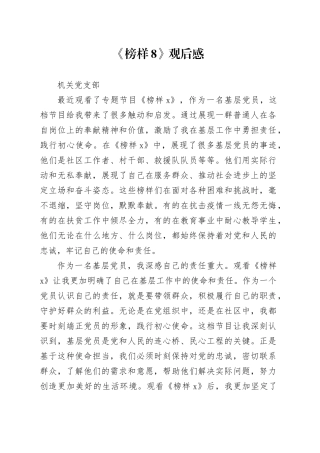 《榜样8》观后感