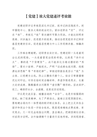 【党建】放大党建述评考效能
