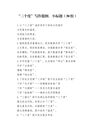 30组三个度写作提纲小标题20240401