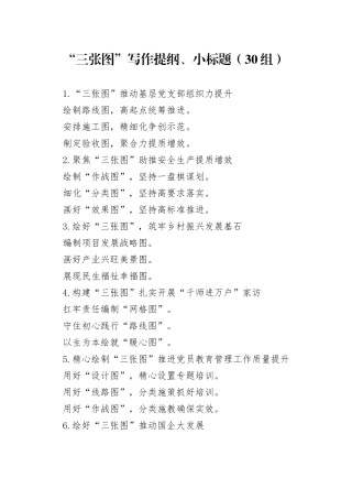 30组三张图写作提纲小标题20240906