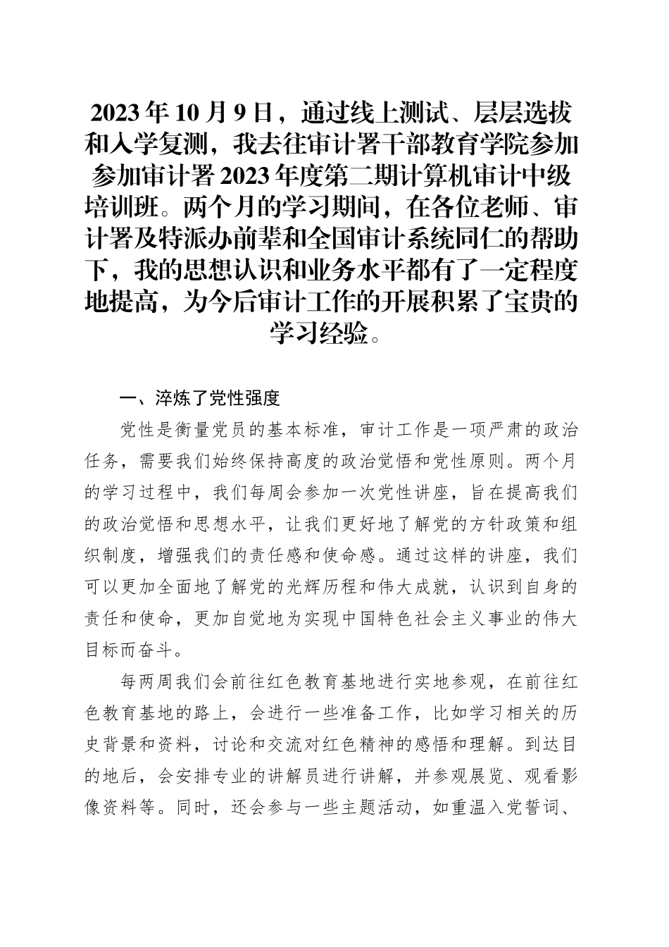 0126计算机审计中级培训总结_第1页