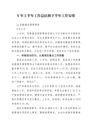 714—县数据管理局上半年工作总结（初稿）
