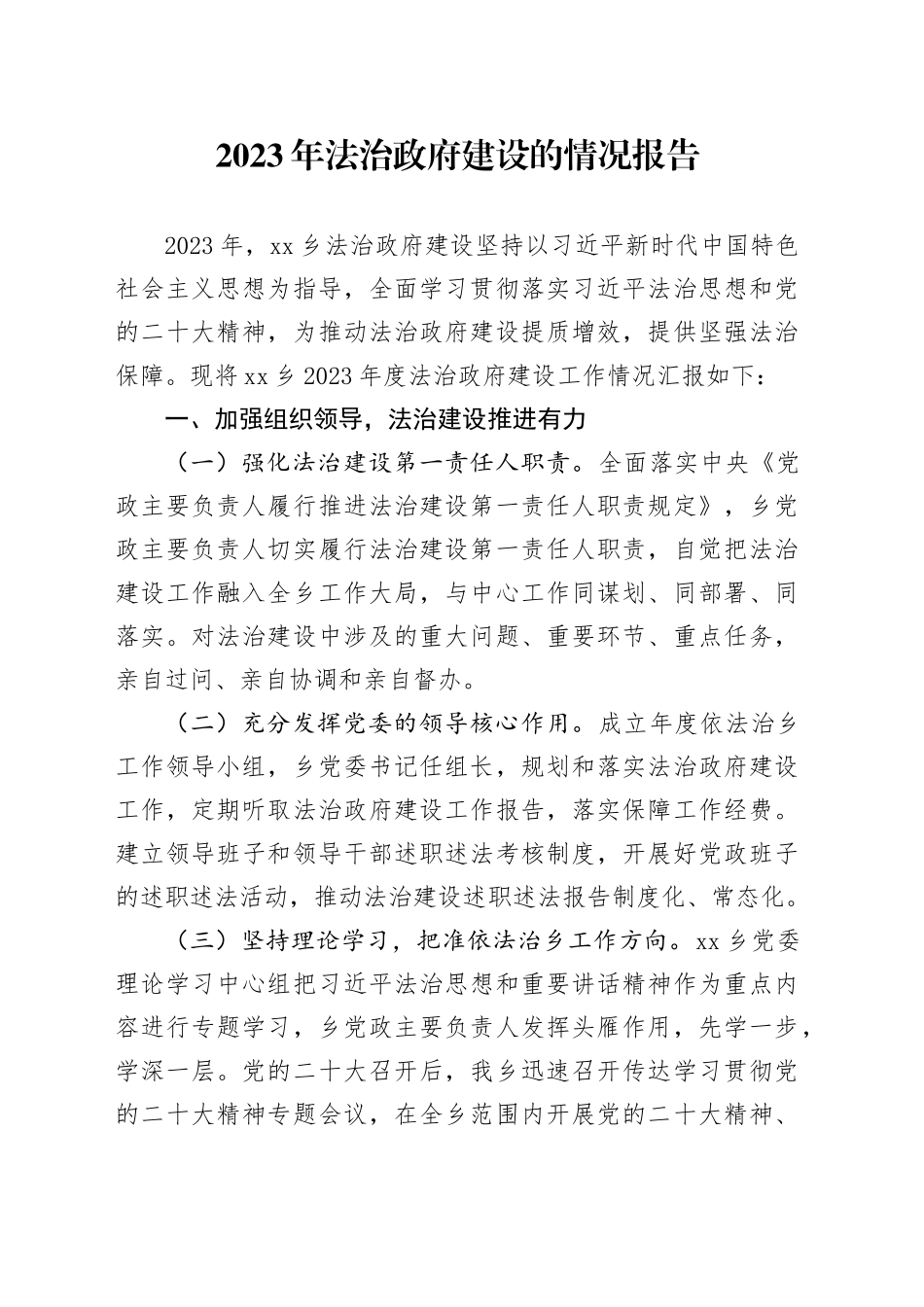 2023年法治政府建设情况报告_第1页