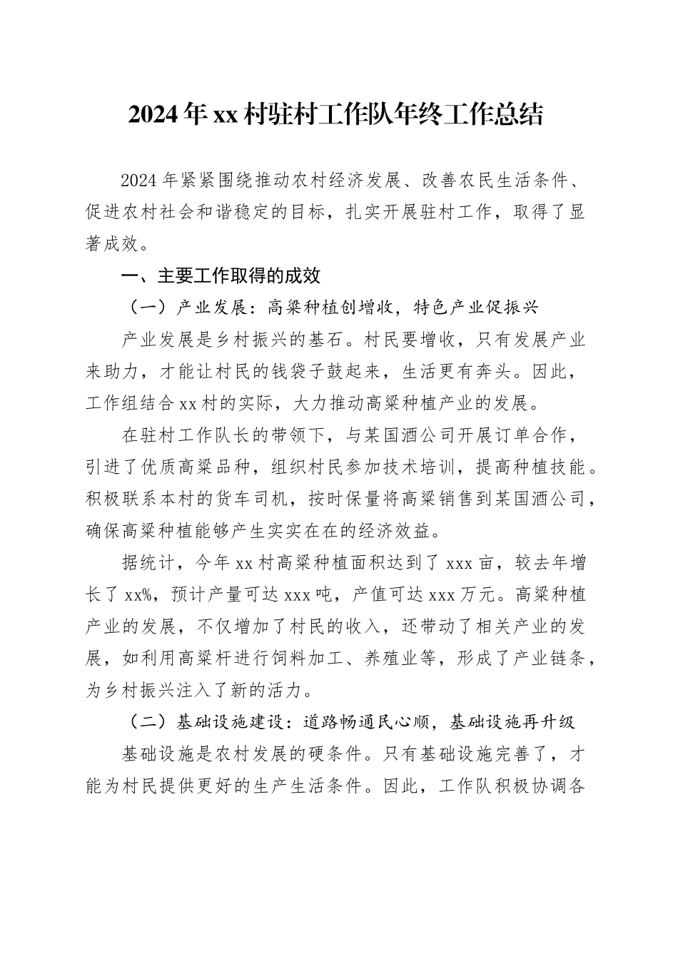 2024年村驻村工作队年终工作总结_第1页