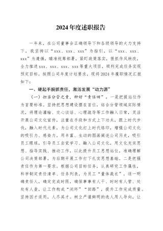 2024年度述职报告