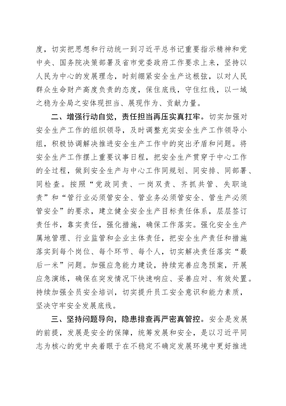 2024年理论学习中心组专题研讨发言材料（安全生产）_第2页