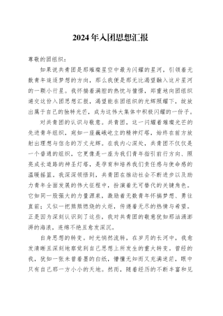 2024年入团思想汇报-2