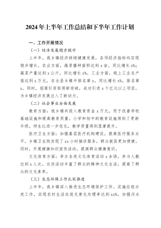 2024年上半年工作总结和下半年工作计划