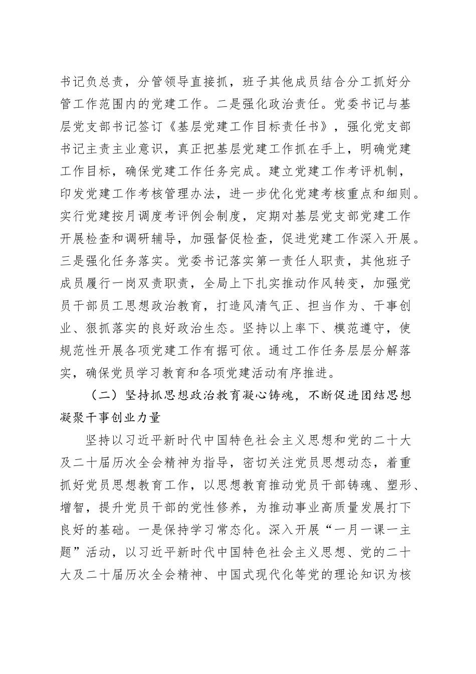 2024年上半年局党总支书记抓党建工作述职报告汇报报告20240717_第2页