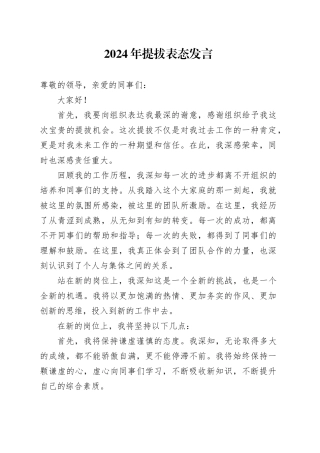 2024年提拔表态发言