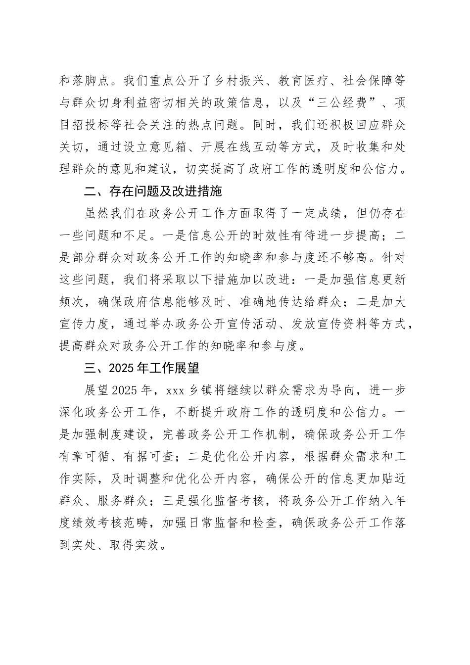 2024年乡镇街道政务公开工作总结_第2页