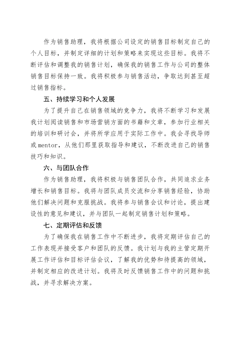 2024年销售助理工作计划_第2页