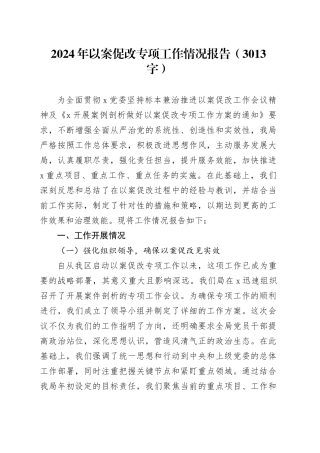 2024年以案促改专项工作情况报告（3013字）